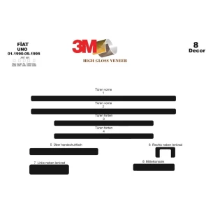 Fiat Uno 01.90-09.95 3D Interior Dashboard Trim Kit Dash Trim Dekor 8-Parts 2