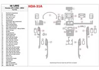 Honda CR-V 2002-2004 Full Set, 30 Parts set Interior BD Dash Trim Kit - 1 - Interior Dash Trim Kit Honda CR-V 2002-2004 Full Set, 30 Parts set Interior BD Dash Trim Kit - 1 - Interior Dash Trim Kit