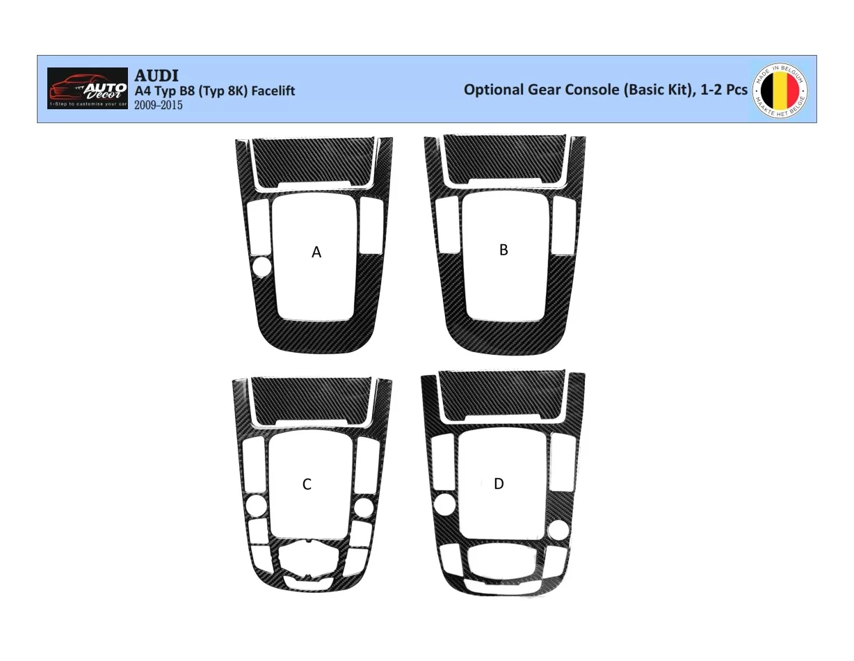 Audi A4 B8 Typ 8K 2009-2015 3D Interior Dashboard Trim Kit Dash Trim Dekor 1-2-Parts - 1 - Interior Dash Trim Kit