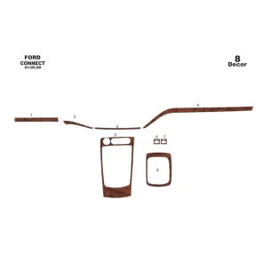 Ford Connect 05.09-01.14 3D Interior Dashboard Trim Kit Dash Trim Dekor 8-Parts