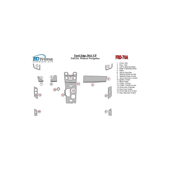 Ford Edge 2011-UP Interior BD Dash Trim Kit
