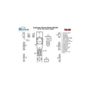 Ford Escape 2010-2012 Full Set With lighting Ambient lighting Interior BD Dash Trim Kit