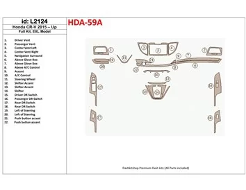 Honda CR-V 2015-UP Full Set, EXL Model Interior BD Dash Trim Kit - 1 - Interior Dash Trim Kit