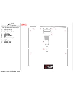Audi A4 1999-2000 Full Set, Automatic Gear Interior BD Dash Trim Kit 2