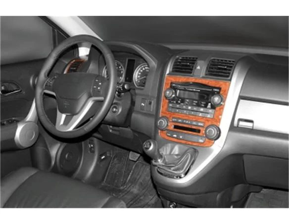 Honda CR-V 4X4 01.07-12.13 3D Interior Dashboard Trim Kit Dash Trim Dekor 8-Parts - 1 - Interior Dash Trim Kit