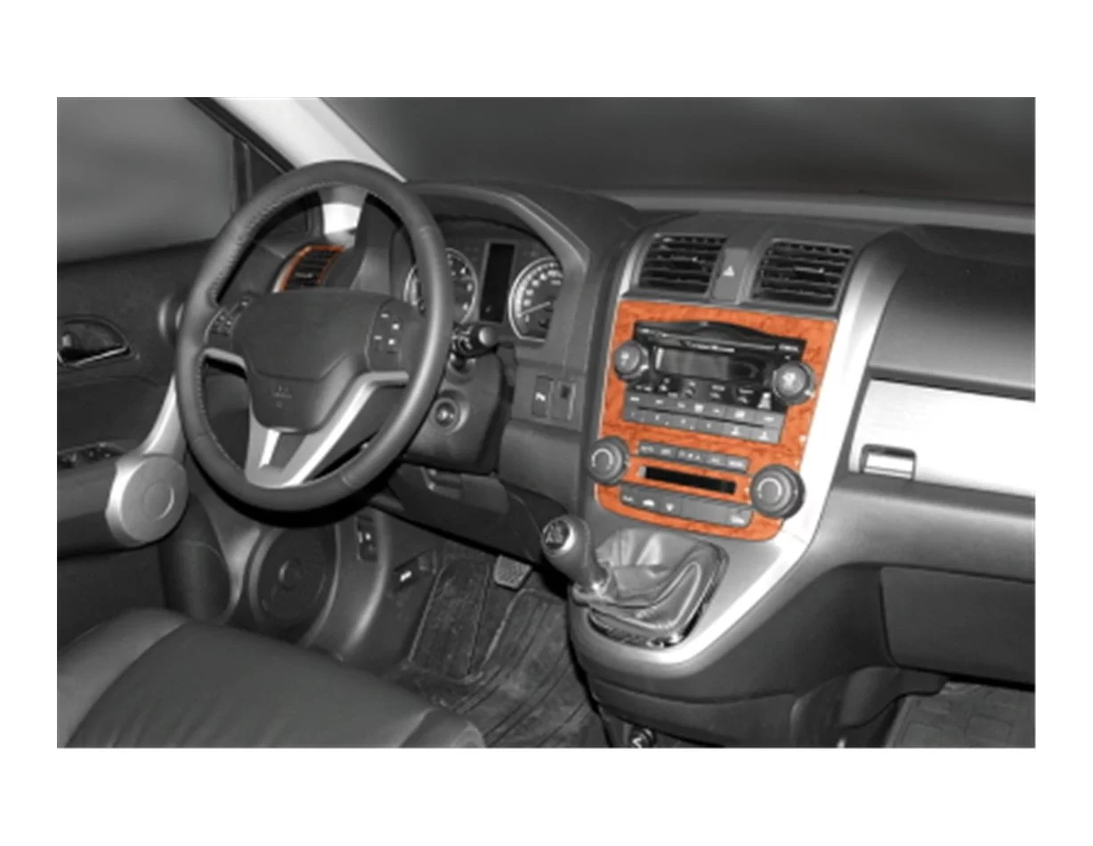 Honda CR-V 4X4 01.07-12.13 3D Interior Dashboard Trim Kit Dash Trim Dekor 8-Parts - 1 - Interior Dash Trim Kit