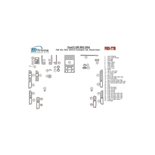 Ford F-150 2013-UP Full Set, Driver Bench Interior BD Dash Trim Kit