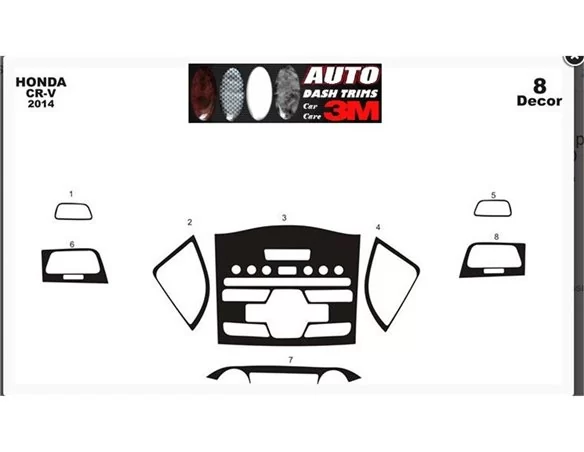 Honda CR-V 4X4 01.2014 3D Interior Dashboard Trim Kit Dash Trim Dekor 8-Parts