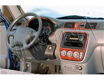 Honda CR-V 4X4 06.97-01.02 3D Interior Dashboard Trim Kit Dash Trim Dekor 9-Parts - 1 - Interior Dash Trim Kit