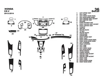 Honda CR-V Mk4 2012-2014 3D Interior Dashboard Trim Kit Dash Trim Dekor 36-Parts - 1 - Interior Dash Trim Kit