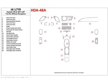 Honda CR-Z 2011-UP Full Set Without NAVI Interior BD Dash Trim Kit - 1 - Interior Dash Trim Kit