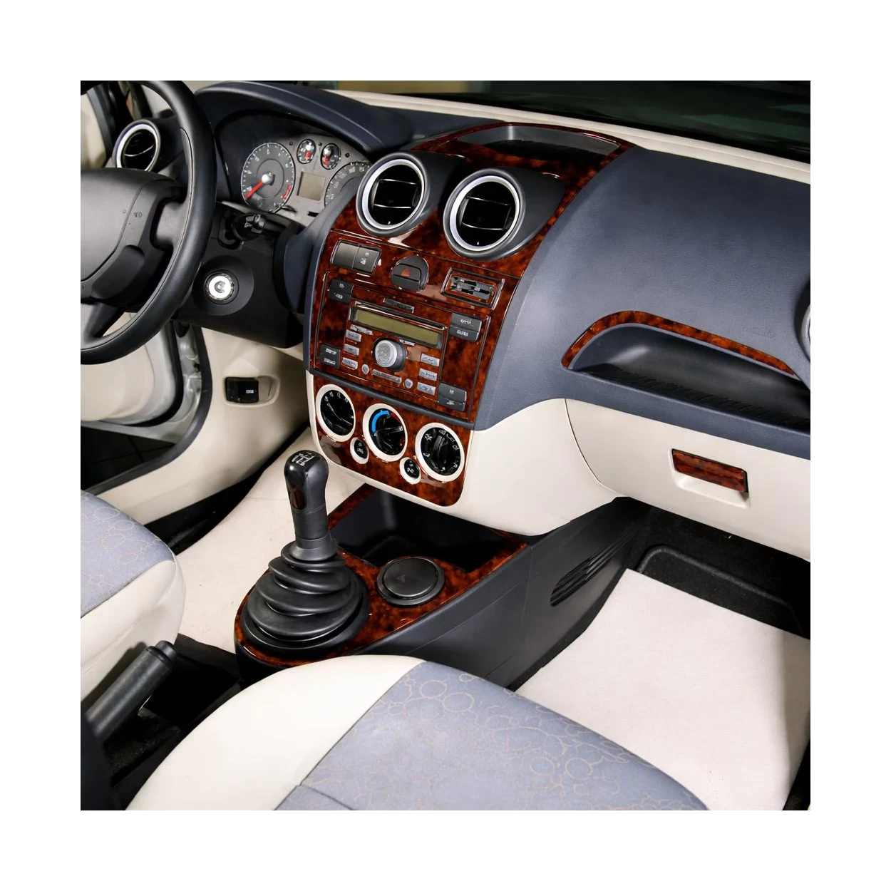 Ford Fiesta 09.05-09.10 3D Interior Dashboard Trim Kit Dash Trim Dekor 10-Parts