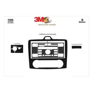 Ford Focus 09.04-09.10 3D Interior Dashboard Trim Kit Dash Trim Dekor 5-Parts 2