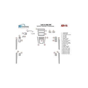 Audi A4 2000-2001 Full Set, Automatic Gearbox Interior BD Dash Trim Kit
