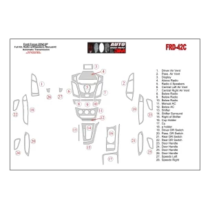 Ford Focus 2012-UP Full Set, 4 Audio speakers, Aircondition, Automatic Gearbox, Not Fits with Radio SONY Interior BD Dash Trim K 2