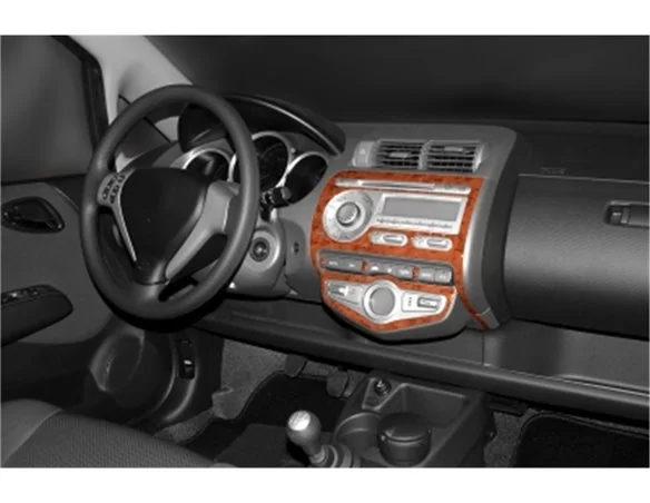 Honda Jazz 01.2002 3D Interior Dashboard Trim Kit Dash Trim Dekor 7-Parts - 1 - Interior Dash Trim Kit