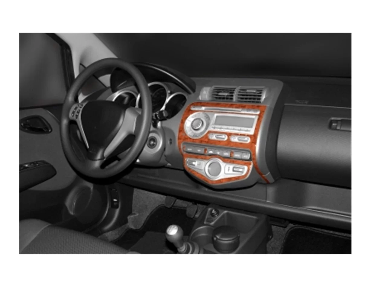 Honda Jazz 01.2002 3D Interior Dashboard Trim Kit Dash Trim Dekor 7-Parts - 1 - Interior Dash Trim Kit