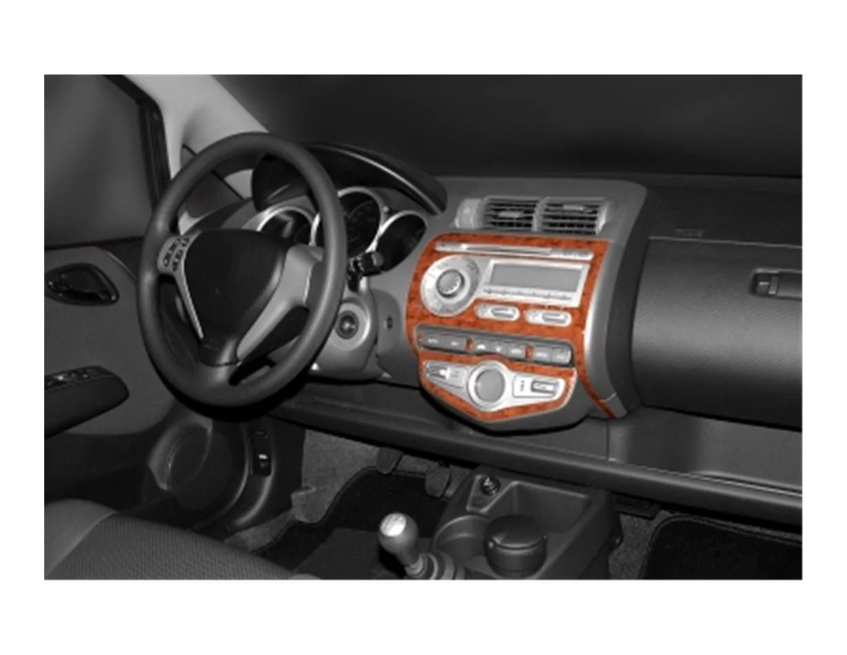 Honda Jazz 10.04-12.07 3D Interior Dashboard Trim Kit Dash Trim Dekor 10-Parts - 1 - Interior Dash Trim Kit