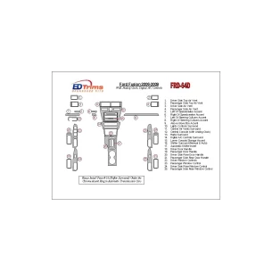Ford Fusion 2006-2009 With Analogue Clock, Automatic A/C Controls Interior BD Dash Trim Kit