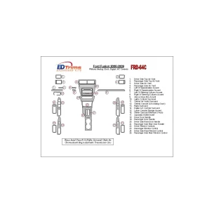 Ford Fusion 2006-2009 With Automatic Clock, Automatic A/C Controls Interior BD Dash Trim Kit