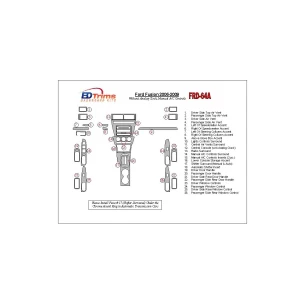 Ford Fusion 2006-2009 With Automatic Clock, Manual Gearbox A/C Controls Interior BD Dash Trim Kit