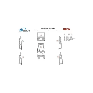 Ford Fusion 2013-UP Full Set, With Touch screen, Over OEM Main Interior Kit Interior BD Dash Trim Kit