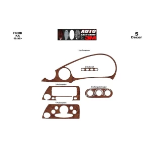 Ford Ka 10.96-02.02 3D Interior Dashboard Trim Kit Dash Trim Dekor 5-Parts 2