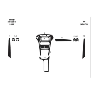 Ford Mondeo 01.2012 3D Interior Dashboard Trim Kit Dash Trim Dekor 16-Parts 2