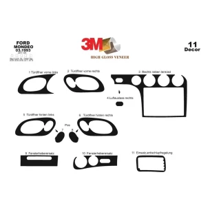 Ford Mondeo 03.93-09.96 3D Interior Dashboard Trim Kit Dash Trim Dekor 11-Parts