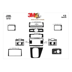 Ford Mondeo 06.03-06.06 3D Interior Dashboard Trim Kit Dash Trim Dekor 13-Parts 2