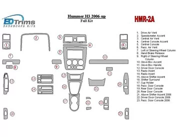 Hummer H3 2006-UP Full Set Interior BD Dash Trim Kit - 3 - Interior Dash Trim Kit