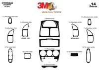 Hyundai Accent 01.01-12.05 3D Interior Dashboard Trim Kit Dash Trim Dekor 14-Parts - 2 - Interior Dash Trim Kit Hyundai Accent 01.01-12.05 3D Interior Dashboard Trim Kit Dash Trim Dekor 14-Parts - 2 - Interior Dash Trim Kit