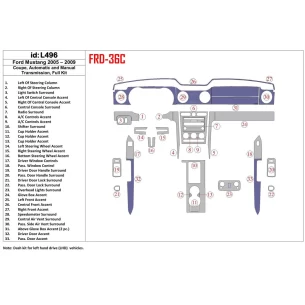 Ford Mustang 2005-2009 Soft roof-Coupe, Full Set Interior BD Dash Trim Kit 2