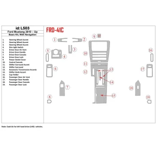 Ford Mustang 2010-UP Basic Set,With NAVI Interior BD Dash Trim Kit