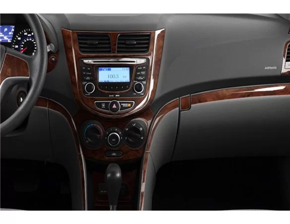 Hyundai Accent Blue 01.2011 3D Interior Dashboard Trim Kit Dash Trim Dekor 18-Parts - 1 - Interior Dash Trim Kit