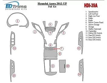 Hyundai Azera/Grandeur 2012-UP Interior BD Dash Trim Kit - 1 - Interior Dash Trim Kit