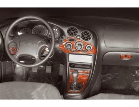 Hyundai Coupe 08.96-12.04 3D Interior Dashboard Trim Kit Dash Trim Dekor 8-Parts - 1 - Interior Dash Trim Kit