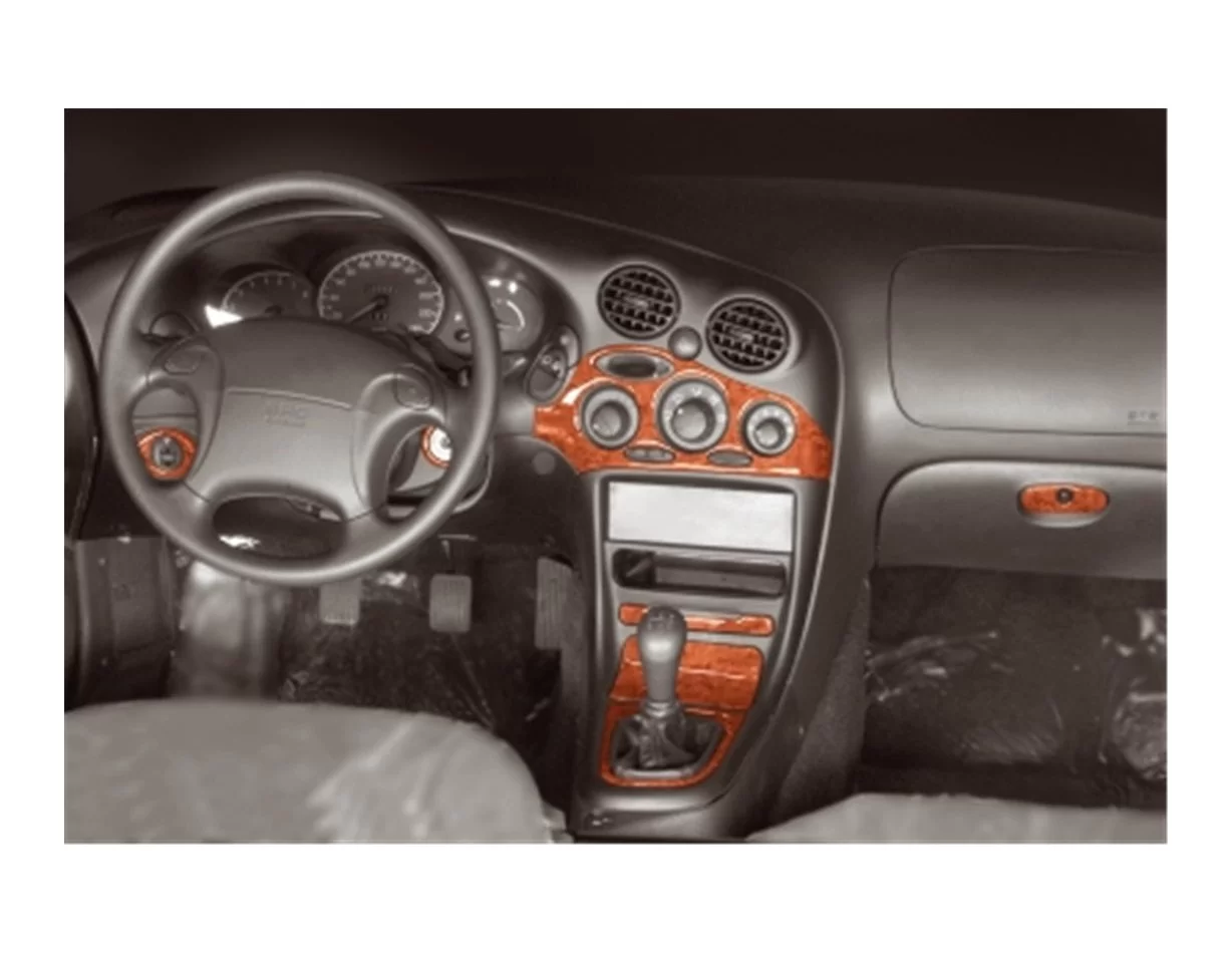 Hyundai Coupe 08.96-12.04 3D Interior Dashboard Trim Kit Dash Trim Dekor 8-Parts - 1 - Interior Dash Trim Kit