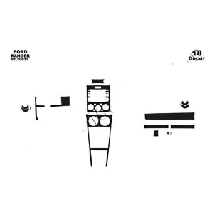 Ford Ranger 07.06-12.10 3D Interior Dashboard Trim Kit Dash Trim Dekor 18-Parts 2