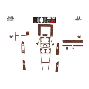 Ford Ranger Full Set 07.06-12.10 3D Interior Dashboard Trim Kit Dash Trim Dekor 23-Parts 2