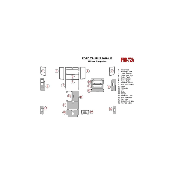 Ford Taurus 2010-UP Interior BD Dash Trim Kit