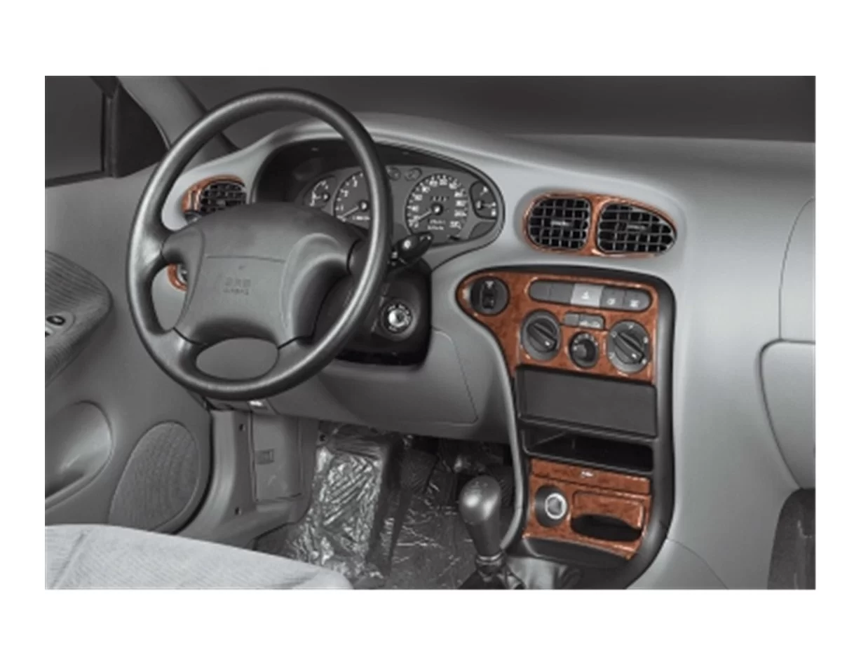Hyundai Elantra 01.99-07.00 3D Interior Dashboard Trim Kit Dash Trim Dekor 13-Parts - 1 - Interior Dash Trim Kit