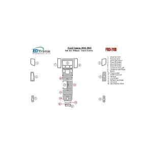 Ford Taurus 2013-UP Full Set, Without Touch screen Interior BD Dash Trim Kit