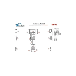 Ford Taurus 2013-UP Full Set, Without Touch screen, SE Model Interior BD Dash Trim Kit