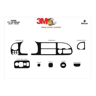 Ford Transit 05.97-03.00 3D Interior Dashboard Trim Kit Dash Trim Dekor 8-Parts 2