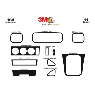 Honda Accord 06.92- 06.98 3D Interior Dashboard Trim Kit Dash Trim Dekor 11-Parts 2