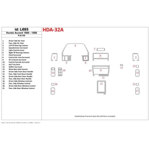 Honda Accord 1986-1989 Full Set Interior BD Dash Trim Kit 2