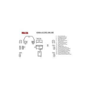 Honda Accord 1986-1989 Full Set Interior BD Dash Trim Kit