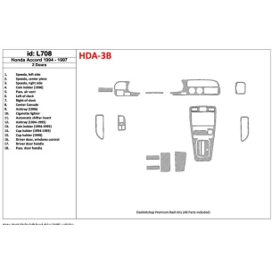 Honda Accord 1994-1997 2 Doors, Full Set, 18 Parts set Interior BD Dash Trim Kit 2