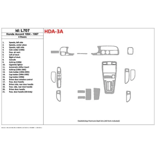 Honda Accord 1994-1997 4 Doors, Full Set, 21 Parts set Interior BD Dash Trim Kit 2